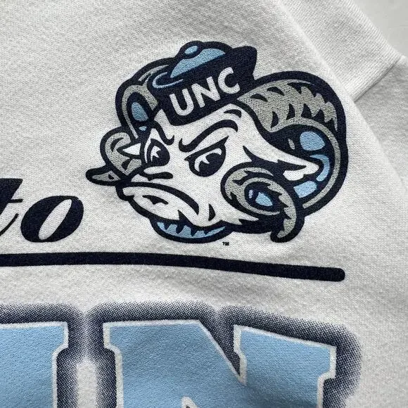 Vintage UNC Tar Heels Tultex Crewneck Sweatshirt Play Win White Carolina Blue L - Picture 3 of 11